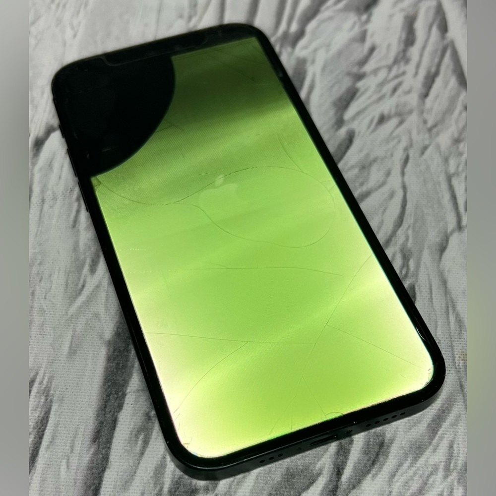 For Parts As-Is Apple iPhone 12 A2172 128GB Black - Broken Screen And Back